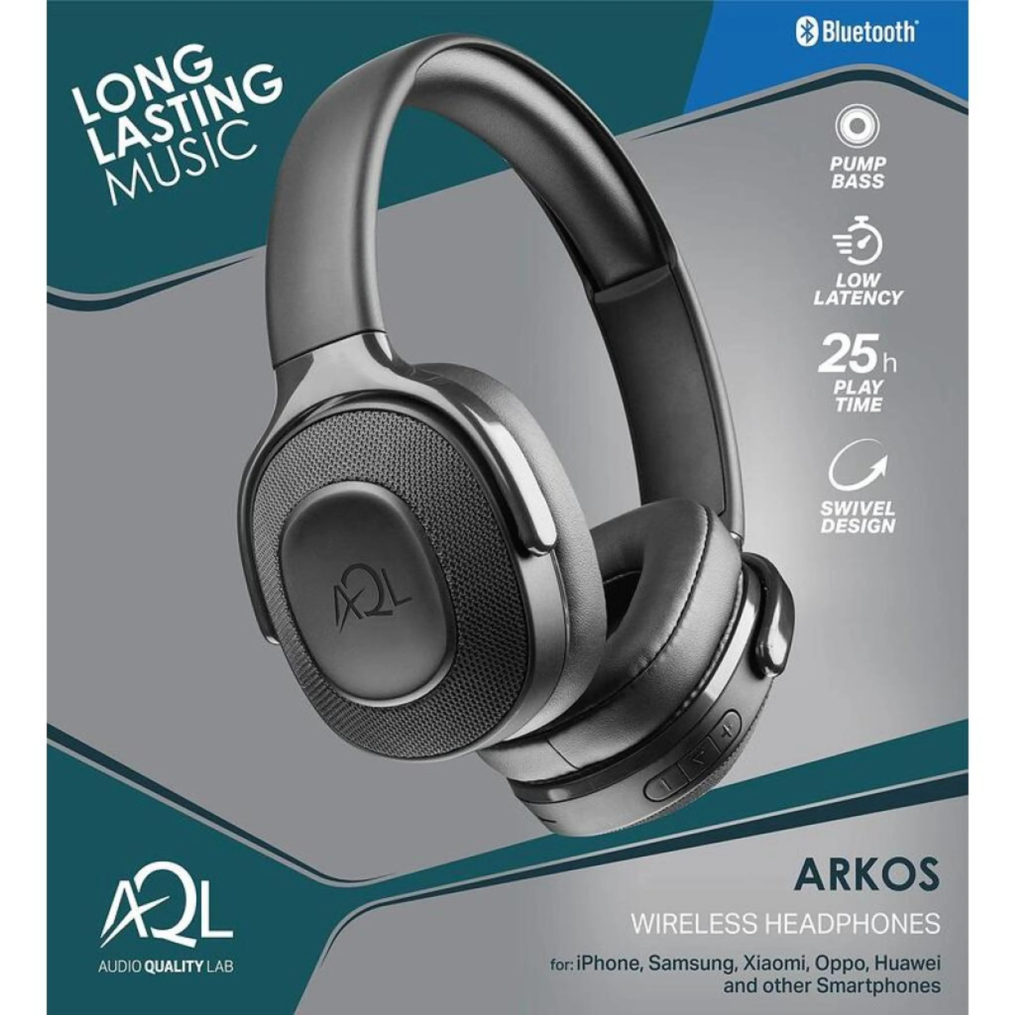AQL Bluetooth стерео слушалки Arkos черни
