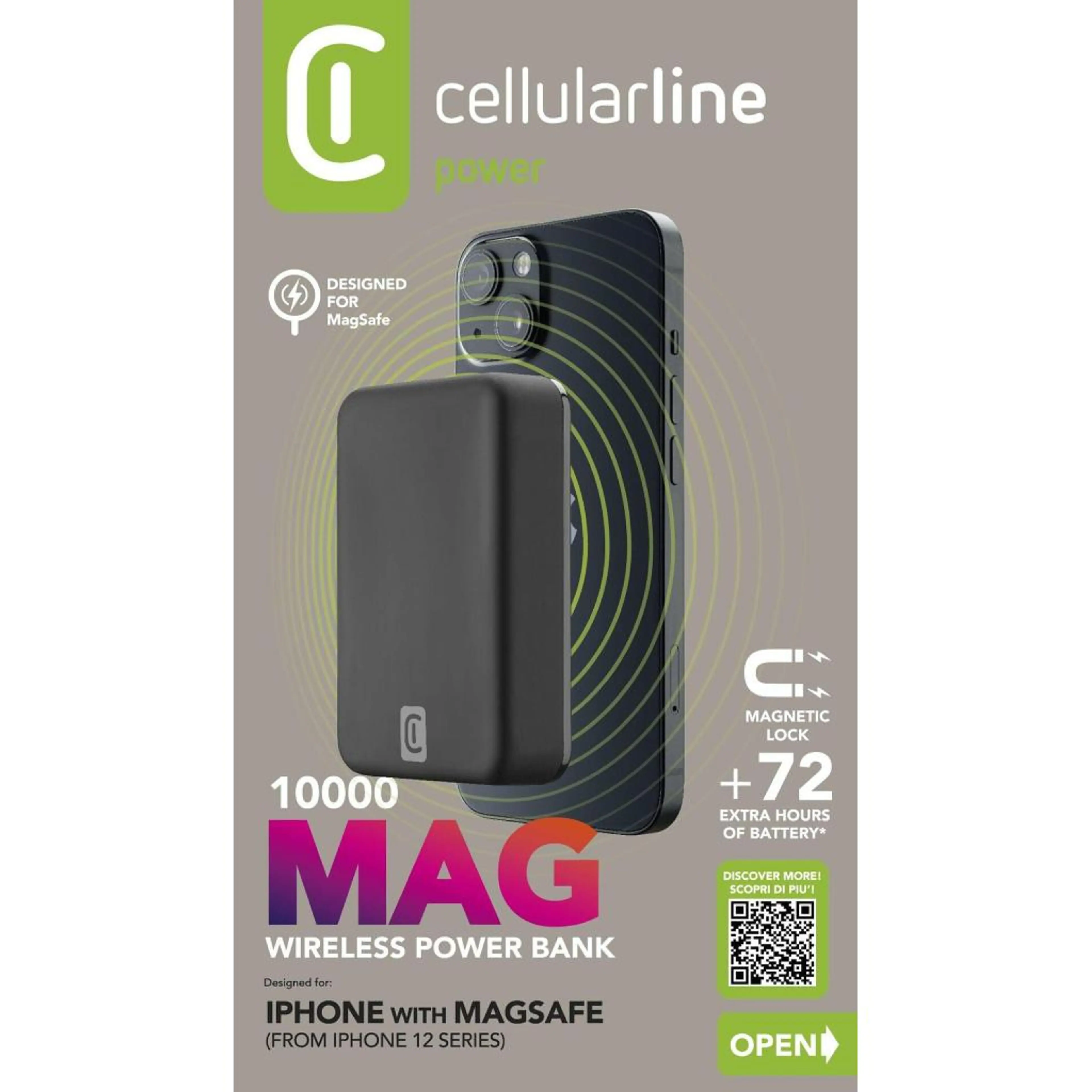 Безжичнa външна батерия с MagSafe 10000 mAh черна