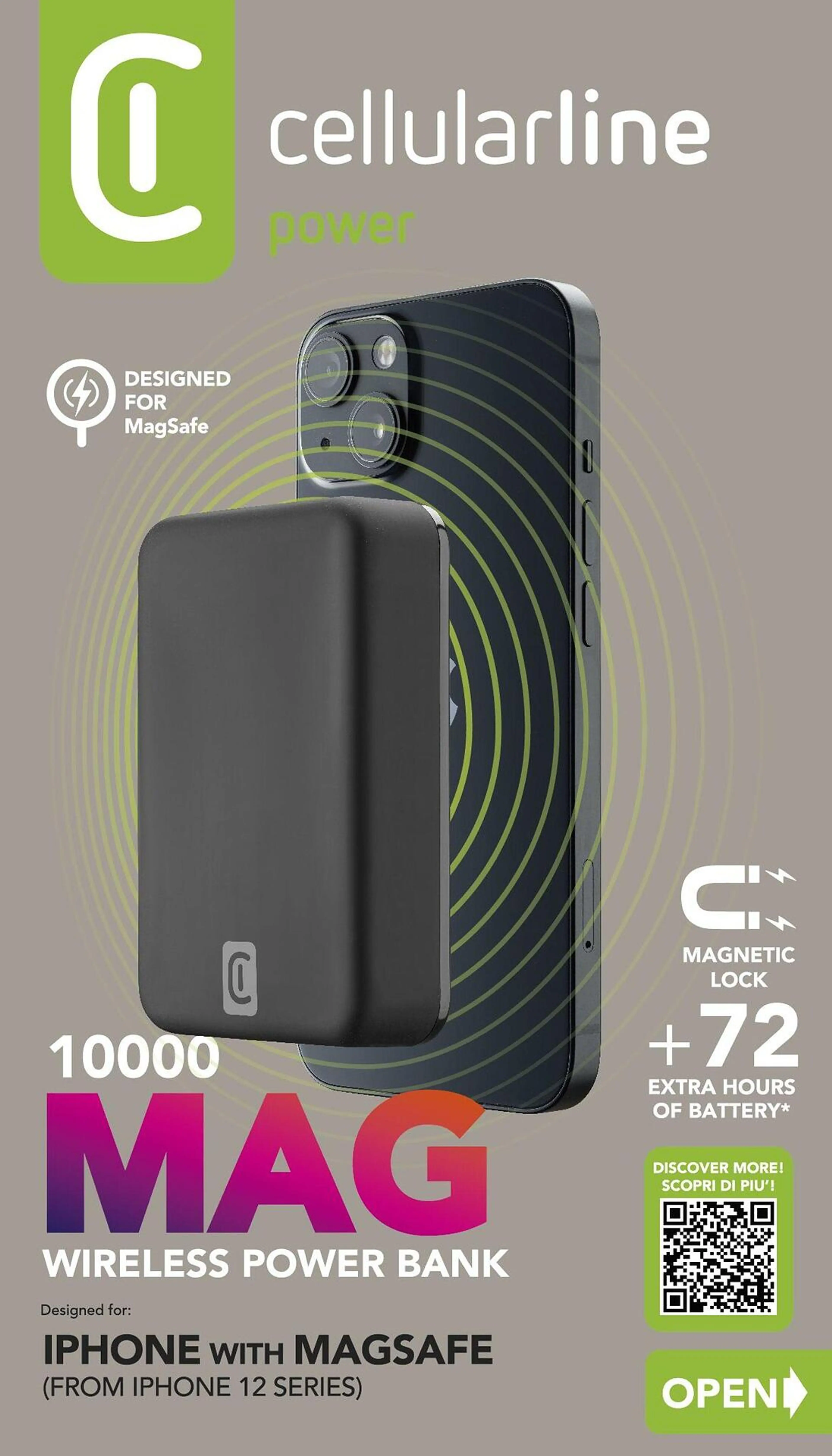 Безжичнa външна батерия с MagSafe 10000 mAh черна