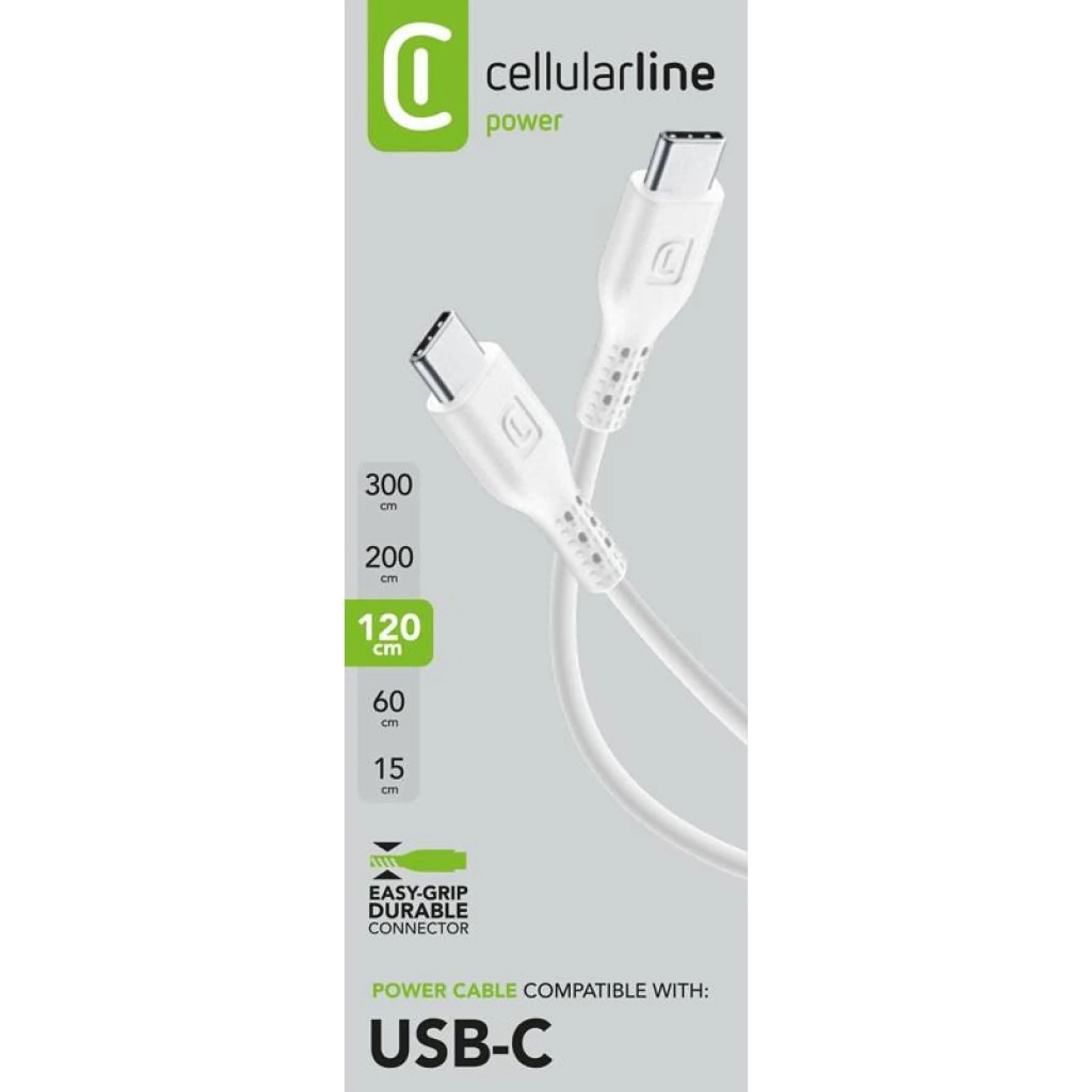 Кабел данни USB C - USB C 1,2м бял