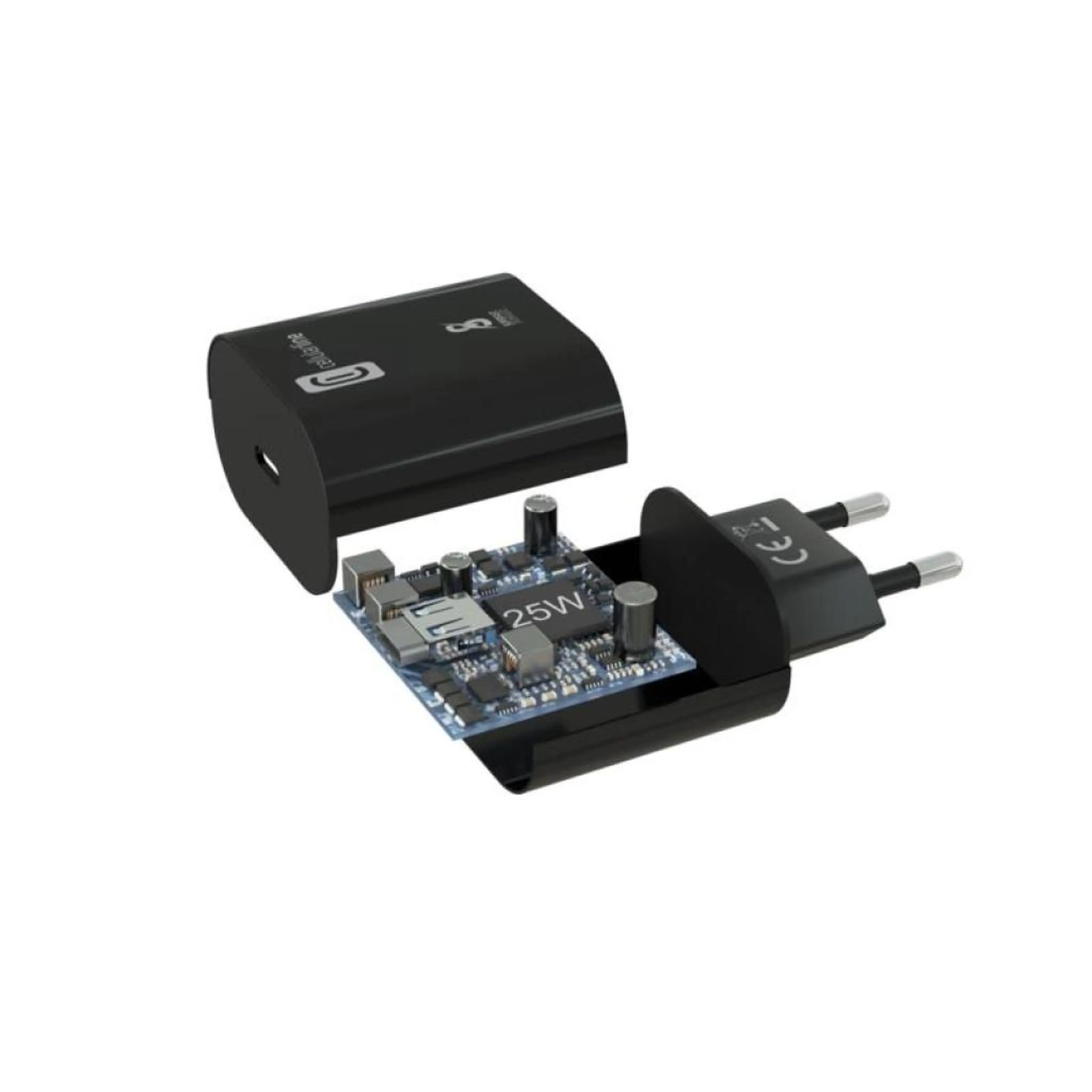 PD Зарядно 220V USB-C 25W черно