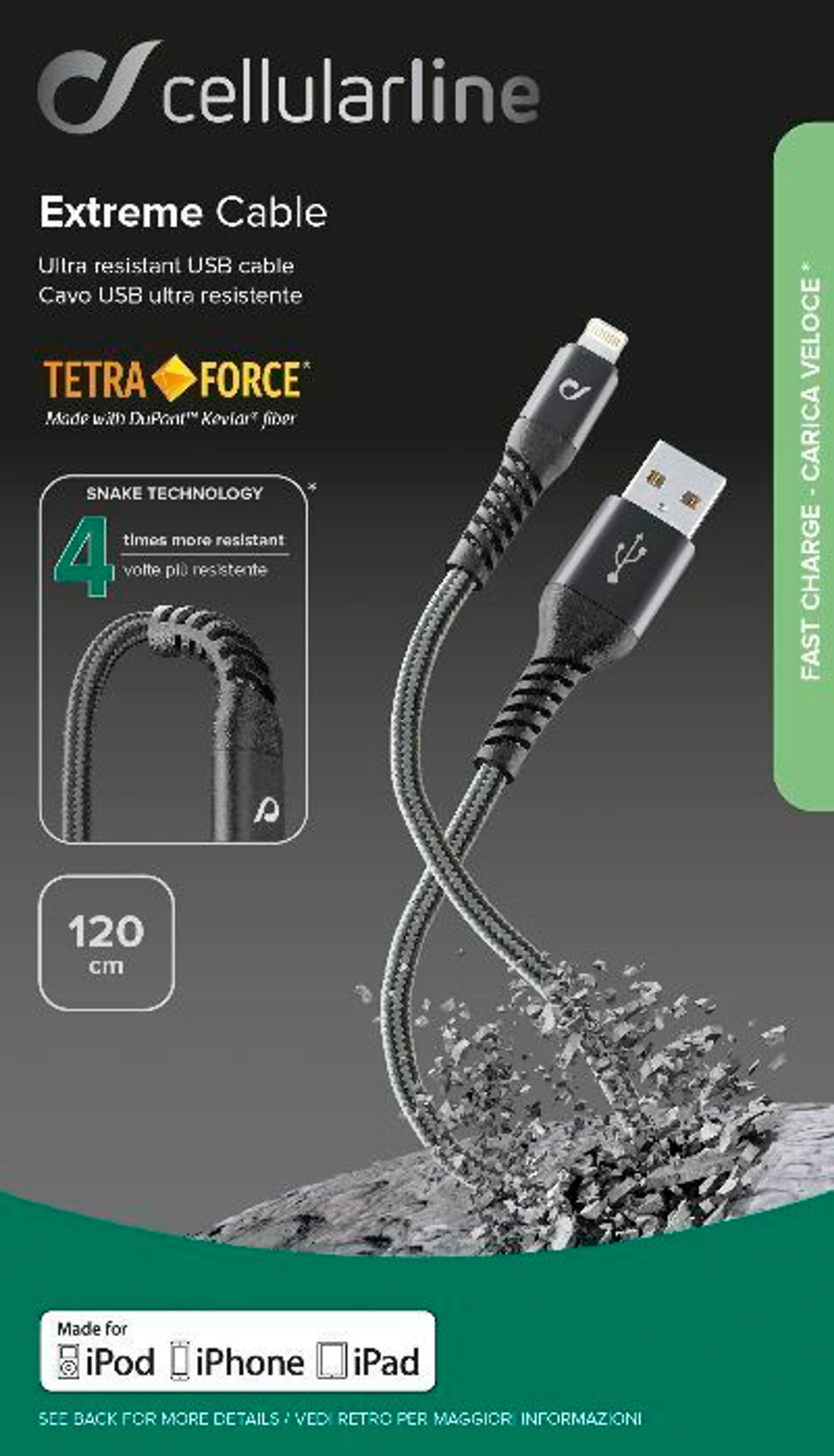 Усилен кабел Tetra force за Apple